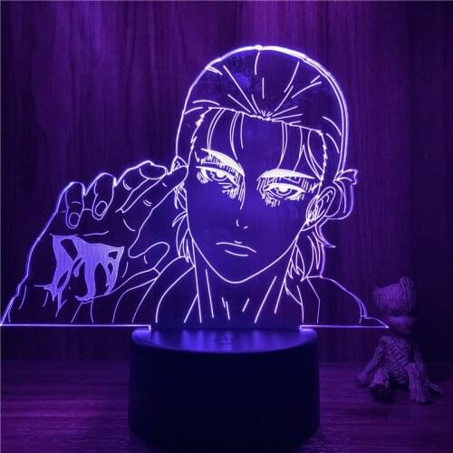 FigureCrazy 3D Lamp Action Figure Attack on Titan Eren X Jujutsu Kaisen Manga AOT LED NightLight 7 Colors Touch Night Light Gift