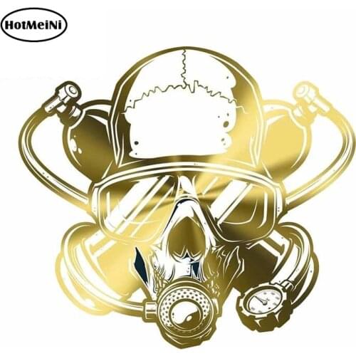 HotMeiNi 13cm x 11.7cm for Scuba Diver Skull Funny Car Stickers Vinyl Graphics JDM RV VAN Fine Decal Car Accessories Logo