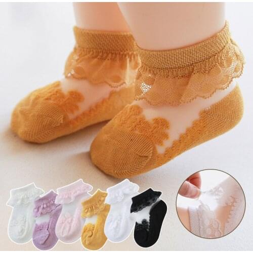 Summer Mesh Baby Socks Cute Lace Flower Newborn Baby Girls Socks Infant Toddler Breathable Thin Socks