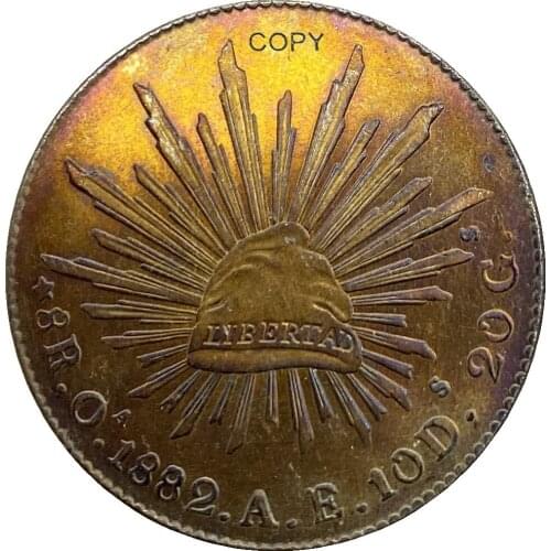 Mexico 8 Reales 1882A E Go FR Plated Silver Copy Coin