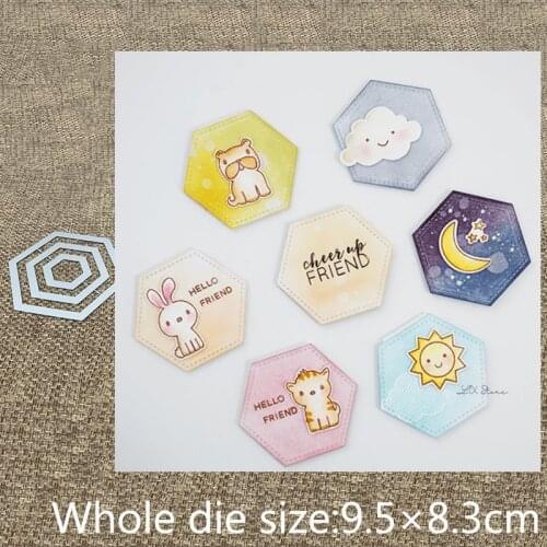 XLDesign Craft Metal Cutting Dies stencil mold Stitched Hexagons decoration scrapbook Album Paper Card Craft Embossing die cuts