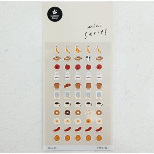 Suatelier Mini Cutting Die Paper Nail Sticker Cute Coffee Egg Milk Design DIY Scrapbooking Decortive Sonia Korea Stickers