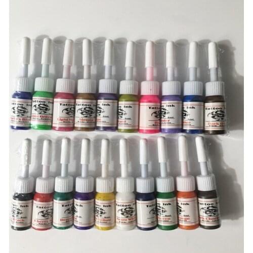20pcs/7pcs set Professional Multi Colors Tattoo Ink Pigment Set Kits 5ml Beauty Makeup Paints Bottles Tools Body Art Accessory