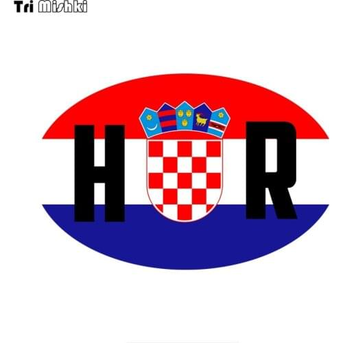 Tri Mishki WCS277 15.5x10cm Coat of arms of Croatia funny colorful car stickers auto automobile decals sticker