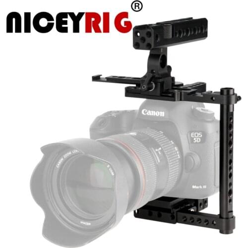 NICEYRIG Quick Release Camera Cage DSLR Camera Stabilizer for Canon 5D IV for Nikon D850 for Sony A7 III for Matsushita GH5s GH5