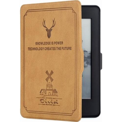 New Model Kindle Paperwhite 1 2 3 Ebook Cover 6'' Case PU Leather TPU Hard Back Smart Cover for Amazon Kindle Paperwhite 1 2 3