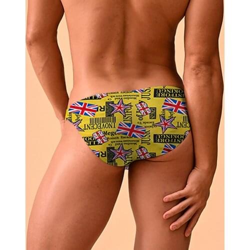 New Arrival Low Waist Men Underwear Briefs Sexy Print Gay Penis Pouch Men Bikini Panties Man Cotton Gay Underwear Underpant