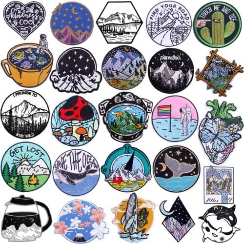 Outdoor Adventure Patch Embroidered Patches On Clothes Spaces Applique For Clothing Iron On Patches For Clothes Sew On Patches