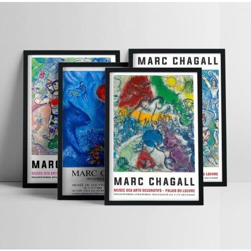 Marc Chagall Circus Artwork Exhibition Posters and Prints Wall Art Canvas Painting for Living Room Home Decoration Wall Pictures