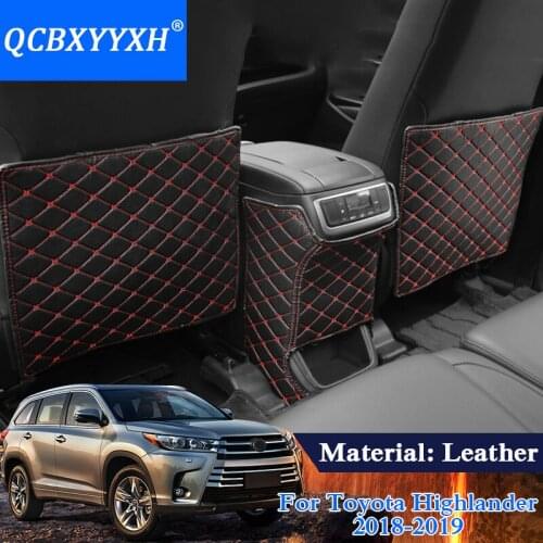 QCBXYYXH 3pcs PU Car Interior Seat Protector Side Edge Protection Pad For Toyota Highlander 2018-2019 Anti-kick Mat Car Styling