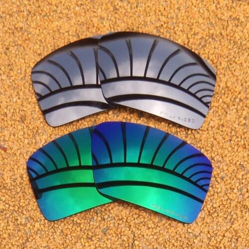 Silver Mirrored & Green Mirrored Polarized Replacement Lenses for Eyepatch 1&Eyepatch 2 Frame 100% UVA & UVB