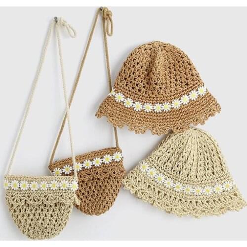 Adorable Childrens Sun Hat Spring Summer Girl Kids Baby Straw Hat Summer Cap Panama Shades Ear Beach Hats Casquette Photo Props