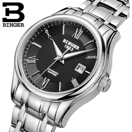 Switzerland BINGER Women watches Luxury Brand Watch Women Mechanical Wristwatches Sapphire stainless Steel montre femme B5002L-2