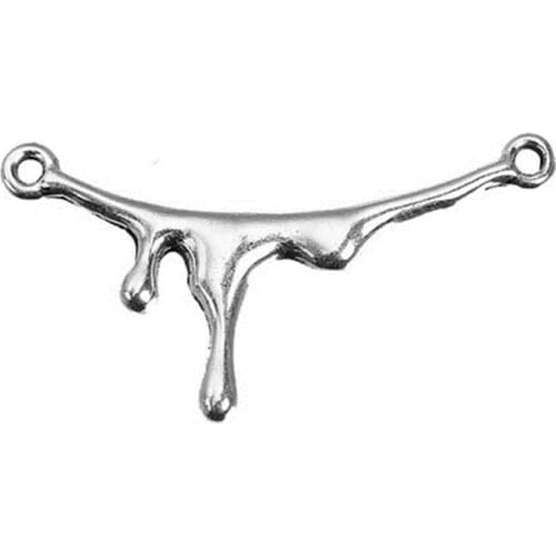 Halloween Connectors Zinc Alloy Blood Stain For Bracelets Jewelry Findings Making DIY Handmade Supplies 41 x 22mm, 10 PCs