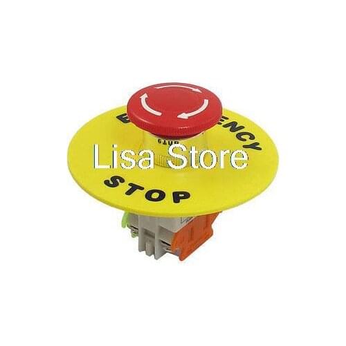 Ui 660V Ith 10A 4 Screw Terminals Emergency Stop Push Button Switch NO/NC
