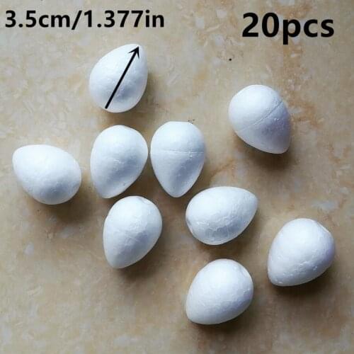 Height: 3.5cm 20pcs Water Drop Modeling Shaped Styrofoam Foam Crafts DIY Handmade White Foam Rose Buds 35mm