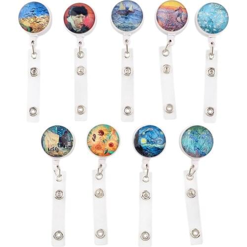 YA294 Van Gogh Hot Sales Retractable Nurse Badge Reel Clip Cartoon Medicine Doctor Students IC ID Card Badge Holder