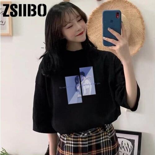 Kawaii T Shirt Women Harajuku Short Sleeve Fun Ulzzang T-Shirt accessory clothes brandy album Female Tshirt Cartoon Tops Tees
