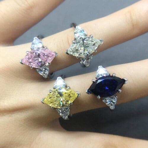 Women Silver Color Ring Classic Style Luxury Jewelry Ring Wedding Party Anniversary Ladies Ring Girlfriend Gift