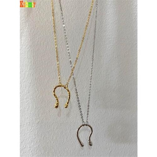 Kshmir Necklace woman 2020 new trend ins simple light luxury clavicle chain U-shaped pendant women choker