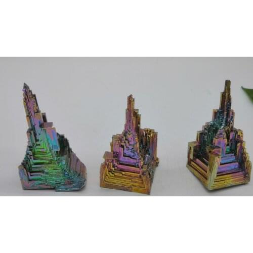 1pc Rainbow Bismuth Ore Crystal Metal Mineral Specimen Colorful cluster Home decor
