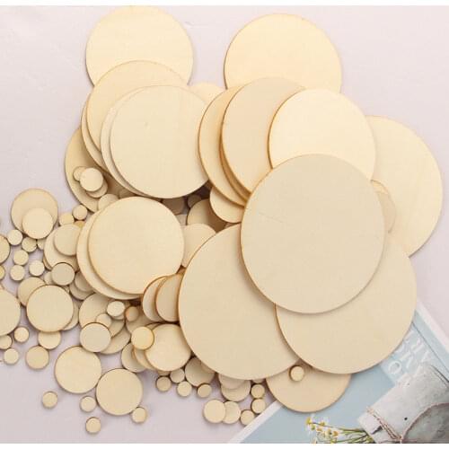 1cm-10cm Natural Pine Round Unfinished Wood Slices Circles soild color for Wood Craft Wedding Birthday Christmas Ornament Decor