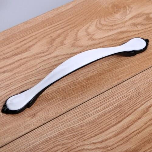 128mm modern simple black white kitchen cabinet dresser door handles 32mm white black drawer shoe cabinet knobs pulls 5"