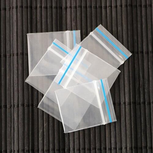 2.2x2.5cm 0.2mm 100pcs Clear Small Size Self Sealing Zip Lock Bags/ Jewelry Bags/ Plastic Packaging Bags
