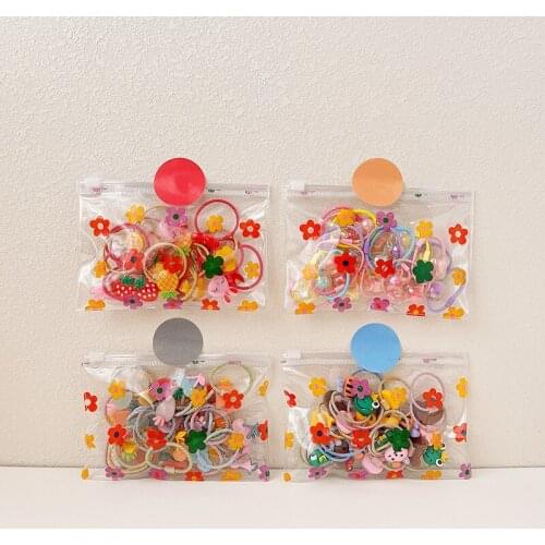 20/30 Pcs Baby Girls Cute Cartoon Flower Fruit Elastic Hair Bands Children Lovely Scrunchies Rubber Bands Kids Hair Accessories