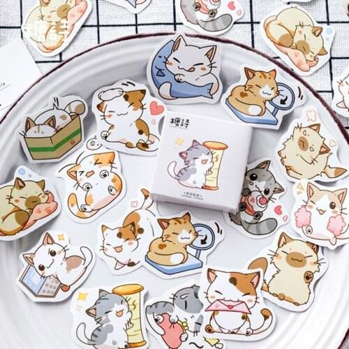 45pcs/bag My cat Decorative Stickers Adhesive Stickers DIY Decoration Diary Japanese Stationery Stickers Children Gift