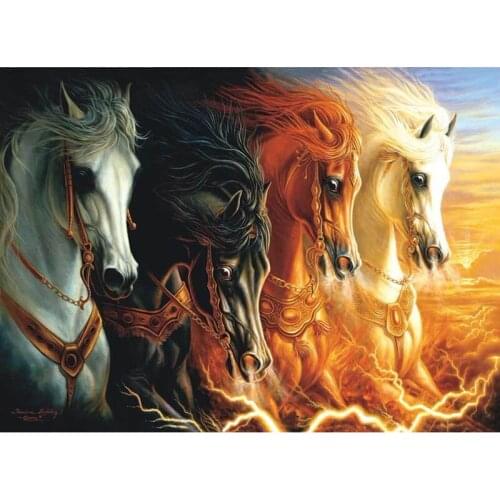 Diamond Painting Diamond embroidery Four Horses 5d diy full diamond mosaic diamond paint daimond painting