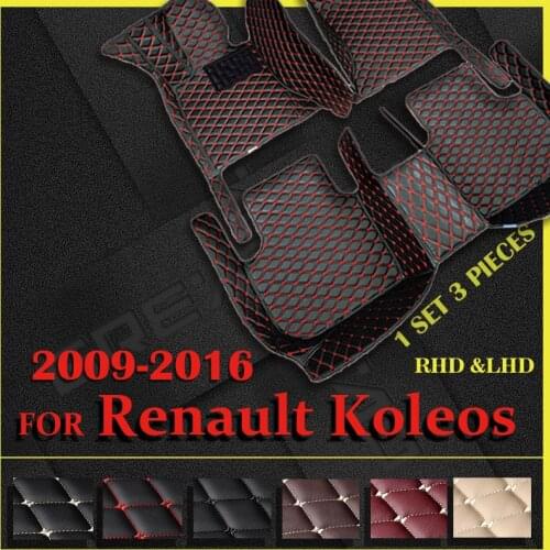 Leather Car floor mats for Renault Koleos 2011-2017 Custom auto foot Pads automobile carpet cover