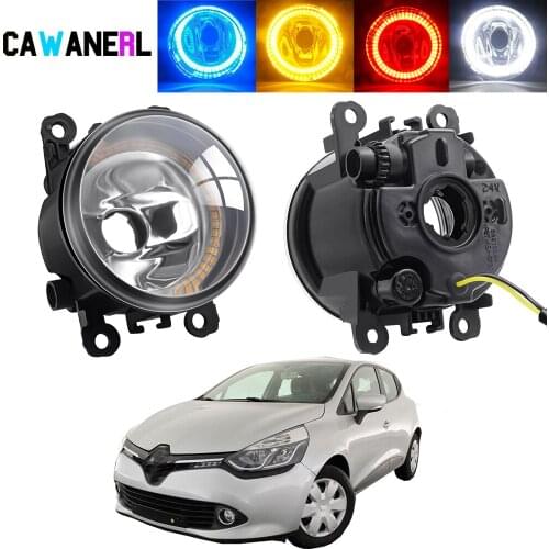 2 Pieces Car Front Bumper Angel Eye Fog Light Assembly Halo Ring Fog Driving Lamp DRL 20W 12V For Renault Clio IV 2012-2019