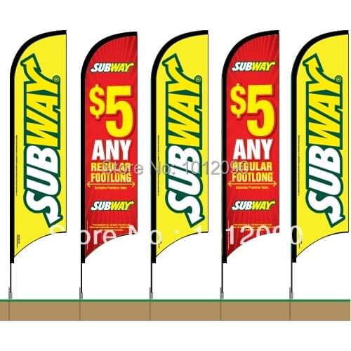 Free Shipping Feather Flag Beach Flag Advertising Flag(Printing Both Sides)Ground Spike