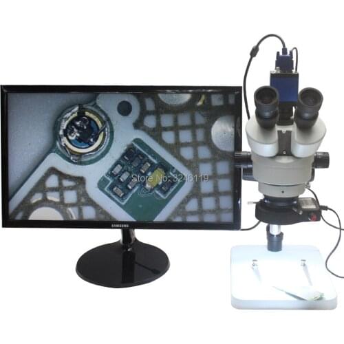 Binocular Trinocular Stereo Microscope 7X-90X Continuous Zoom Magnification With Full HD 2.0MP VGA Video Camera Mobile Phone