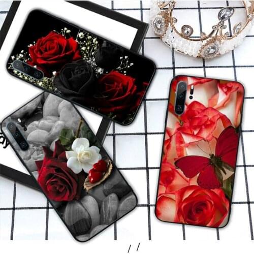 Red Rose beautiful Flowers luxury trend Phone Case capa For Huawei honor Mate P 10 20 30 40 Pro 10i 9 10 20 8 x Lite