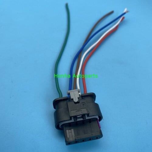 Free shipping 5/10/20/50/100pcs Mass Air Flow Sensor MAF Connector Pigtail 5 Pin 4F0 973 705 4F0973705 with 15 cm 20AWG wire