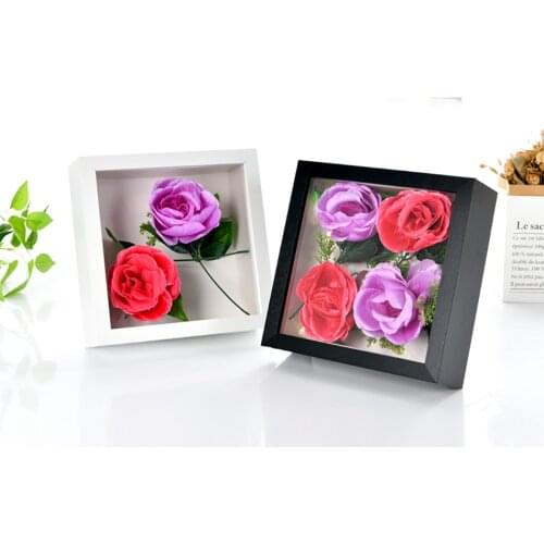 Flower Specimen Decoration Wood Box Depth 6cm, Wedding/Family 3D Photo Frame, Handcraft/Painting/ Medals Decorative Box Framed