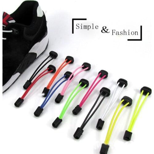 1 Pair Elastic Shoe Laces Women Men No Tie Locking Shoelaces Trainer Running Athletic Sneaks Shoe Laces