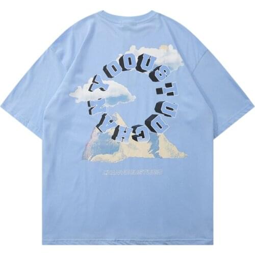 Men Oversize T Shirts Hip Hop Streetwear Painting Fried Street Letter Print Tshirt Harajuku Cotton Couple Short Sleeve T-Shirt