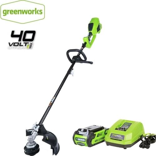 GreenWorks brushless motor 800W powerful Grass Trimmer G-MAX 40V 14-Inch Cordless String Trimmer ,4Ah Battery Charger Included