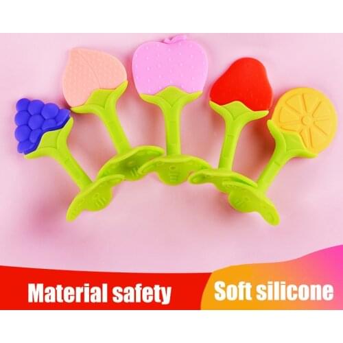 Teething & Massaging Toy Silicone Teethers Babies Accessories Newborn Fruit Chew Toys Safe BPA-Free Silicone for Newborn Infant