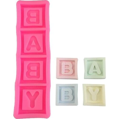 DIY Baking Tools Random Color Kitchen Supplies Food Grade Silicone Multi Purpose Cake Mould BABY Letter Soap Mold