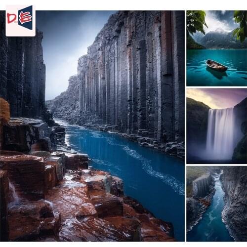 Painting By Numbers Stuolagil landscape Canvas Painting Wall Art Pictures For Numbers Living Room Home Living Decoration Gift