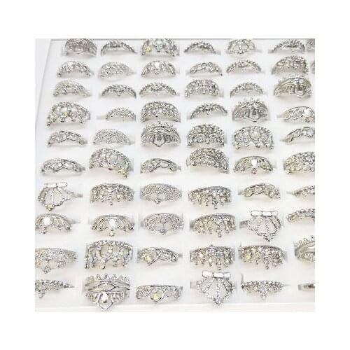 New fashion Mixed rhinestone alloy rings For Women girl Accessories jewelry wholesale