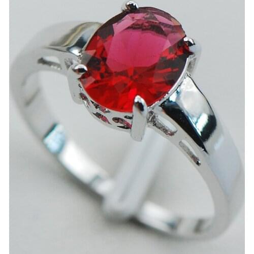 Red Crystal Zircon 925 Sterling Silver Wedding Party Attractive Design Ring Size 5 6 7 8 9 10 11 12 PR09 Min order is $10