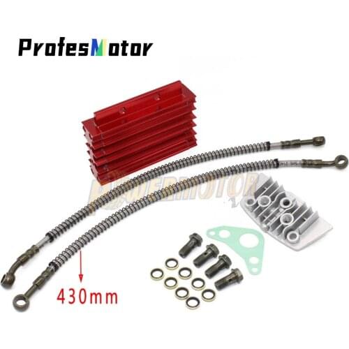 CNC Oil Cooler Kit Radiator Aluminium Adapter Engine Cylinder Cover Cooling For ATV Pit Dirt Bike motocross motocycle 50CC-110CC