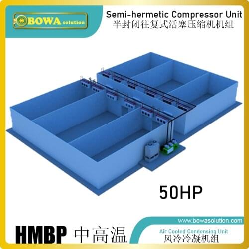 50HP high and middle temperature air cooled condensing unit can work in harzardous conditions, such as marine air condtioning
