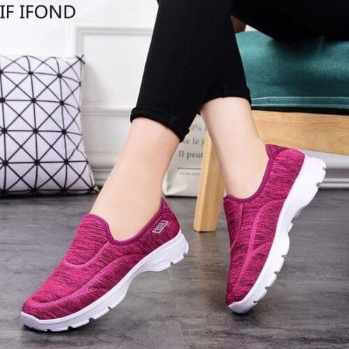 IF IFOND Slip-On Sneakers Breathable Mesh Vulcanized Shoes Men Outdoor Casual Soft Walking Flat Women Shoes