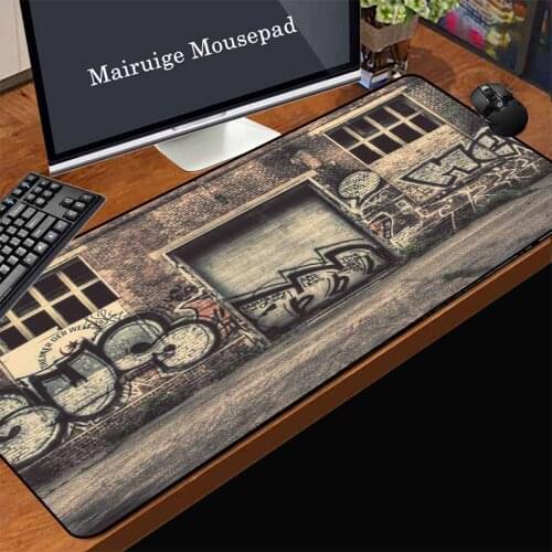 Mairuige Promotion Large Gaming Computer Mouse Pad Factory Iron Door Graffiti Office Laptop Table Decoration Mat